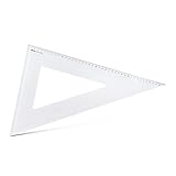 Aristo AR6042F Dreieck 60° mit Facette (lange Kathete 420mm, Hypotenuse 485mm, abriebfeste Tiefprägung der Teilung, Plexiglas) transparent