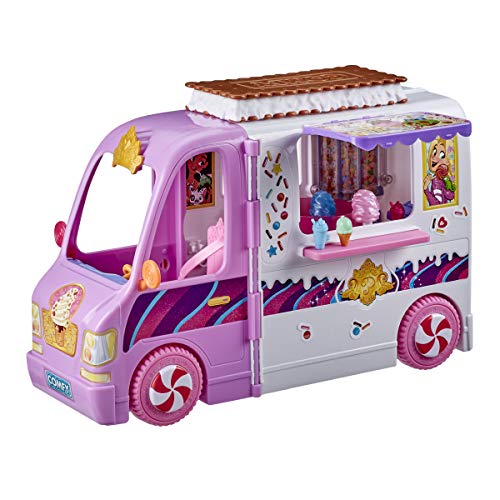 Disney Prinzessin Comfy Squad Süßigkeitentruck, Spielset mit 16 Accessoires, Spiel-Eisdiele, Spielzeug für Mädchen ab 5 Jahren