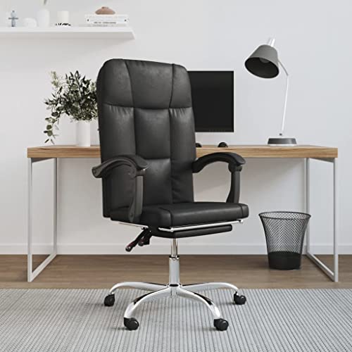 FUDUGEHMIOFWFJJ Bürostuhl 200kg,Stuhl,ChefsesselBürostuhl Schwarz KunstlederErgonomisches Design für optimalen Komfort und Unterstützung bei der Arbeit