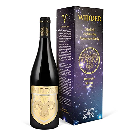 Wein Geschenk für das Astrologie Sternzeichen Widder (0,75 l) Rotwein (Shiraz, trocken, Frankreich)