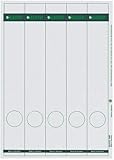 LEITZ® Rückenschild, auf A4-Bogen, selbstklebend, Papier, schmal/lang, 39 x 285 mm, grau (125 Stück), Sie erhalten 1 Packung á 125 Stück