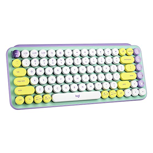 Logitech POP Keys Mechanische kabellose Tastatur mit anpassbaren Emoji-Tasten, US QWERTY-Layout - Daydream