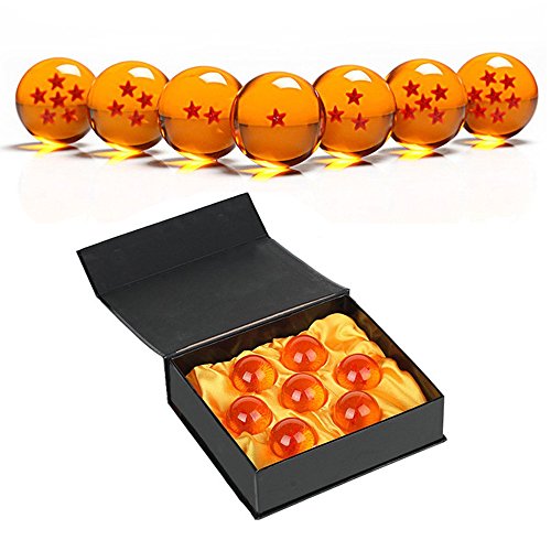 SIMUER Unisex Stars Acrylic Transparent Play Balls Crystal Dragon Ball 7pcs Set 4.3cm with Gift Box