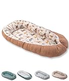 ULLENBOOM Babynest - 100% OEKO-TEX Materialien & Made in EU, Sand Savanne - Babynestchen Neugeborene aus kuscheliger Baumwolle, Ideal als Reisebett & Kuschelnest geeignet