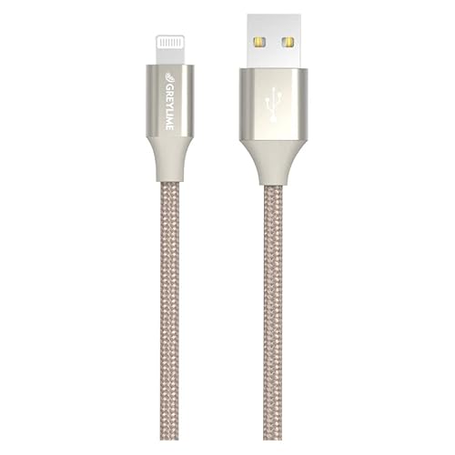 GreyLime USB-A-auf-MFi-Lightning-Flechtkabel für iPhone und iPad Beige 1 m / 3.3 ft