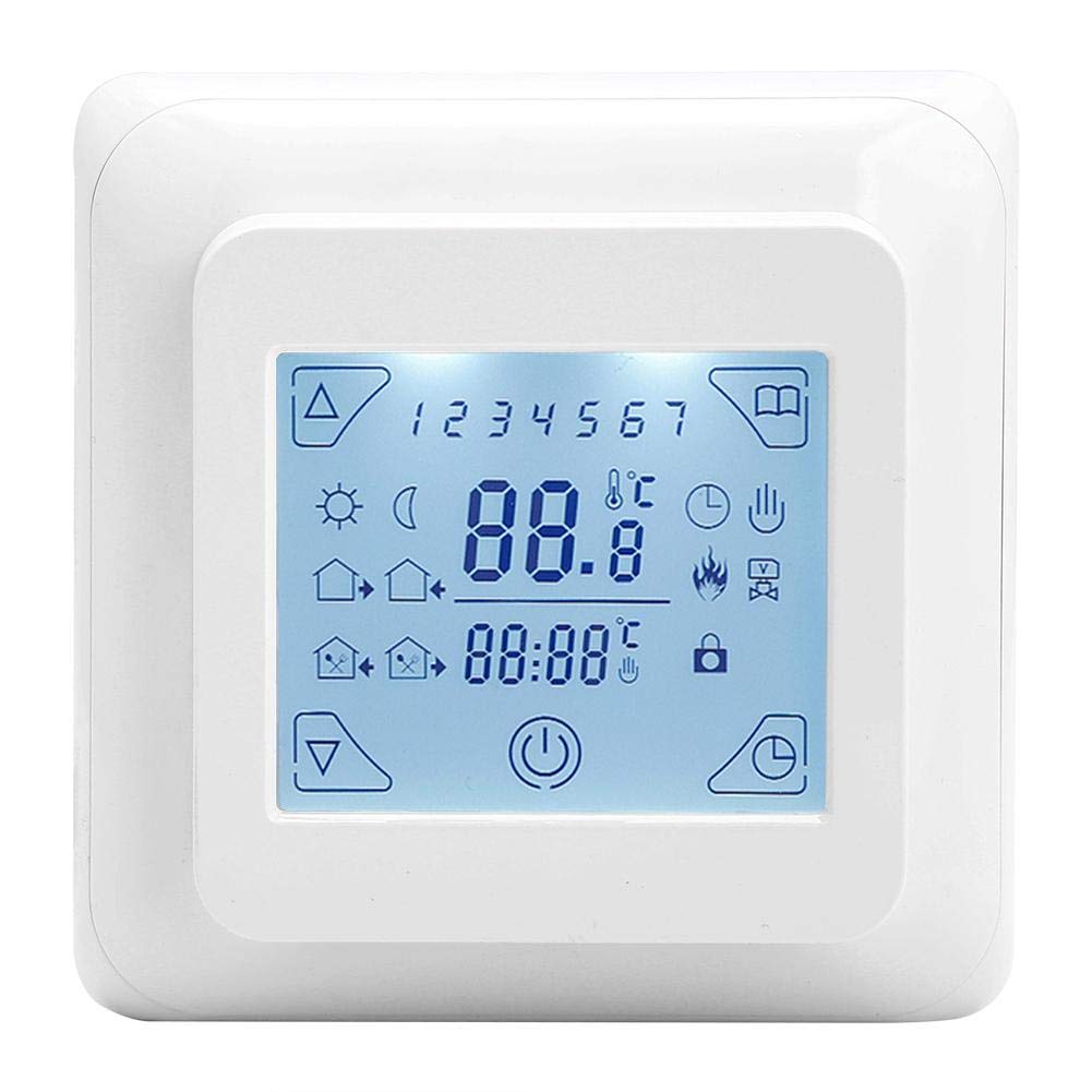 Wöchentlich Programmierbarer Touchscreen Thermostat mit Fußbodenheizung und großem LCD Display
