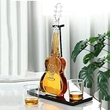 UPIKIT 1000 Ml Luxus-Whisky-Dekanter Und Glas-Set, Kreativer Gitarren-Dekanter Mit Stopfen, Whisky-Spender, Einzigartiges Geburtstagsgeschenk, Jubiläum, Geschenkset