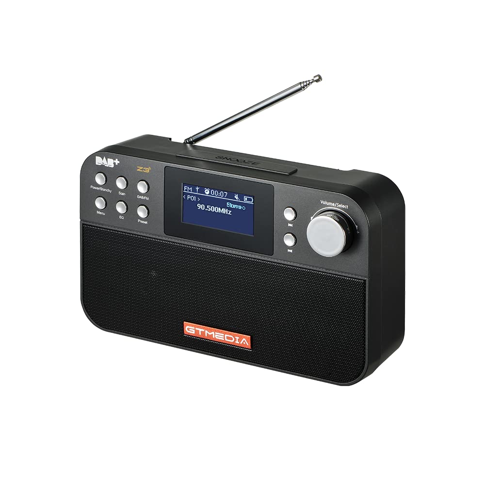Z3 Dab+ Digitales Radio mit Bluetooth, tragbar digital Radio dab wiederaufladbar kompatibel mit Uhr, Alarm, Timer, und Namen-Station FM, RDS, 6,4 cm (2,4 Zoll)