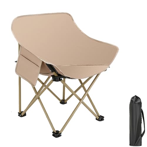 Sweetness Tragbarer Outdoor-Stuhl mit Aluminiumrahmen, Klappbarer Campingstuhl für Wandern und Strand, Erdiges Gelb