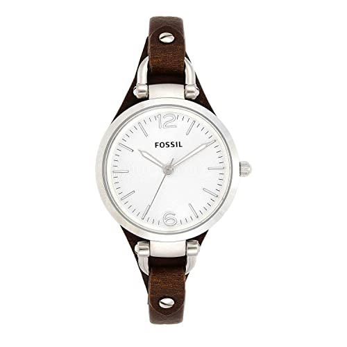 Fossil Damen analog Quarz Uhr mit Leder Armband ES3060