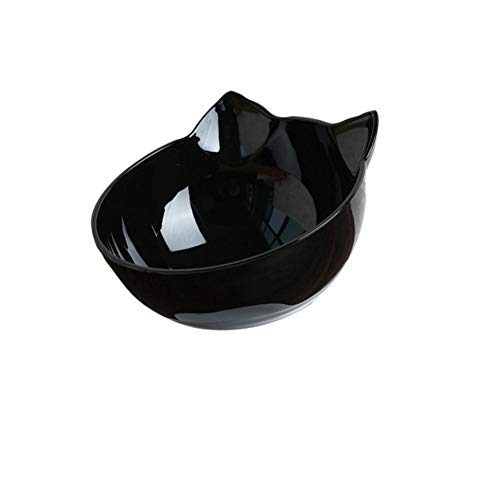 für VIP-Katzenschüsseln rutschfeste Hundewelpenfütterung Katzenschüssel Doppelte Haustierschalen mit erhöhtem Ständer Tiernahrung und Wasserschalen Zufuhrzubehör-nur Schwarze Schüssel, 4-TLG