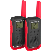 Motorola Talkabout T62 - Tragbar - Two-Way Radio - PMR - 446 MHz - 16 Kanäle - Schwarz, Rot (Packung mit 2) (188043)