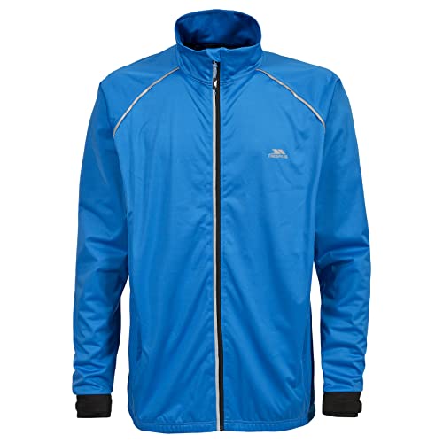 Trespass Blocker, Bright Blue, XS, Zusammenfaltbare Wasserdichte Sportjacke / Funktionsjacke / Wetterjacke mit Reflektiven Details für Herren, X-Small, Blau