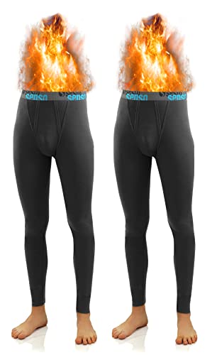 Sesto Senso Herren Lange Unterhose Baumwolle 2er Pack Thermo Unterwäsche Funktionsunterwäsche Winter S 2 Graphit