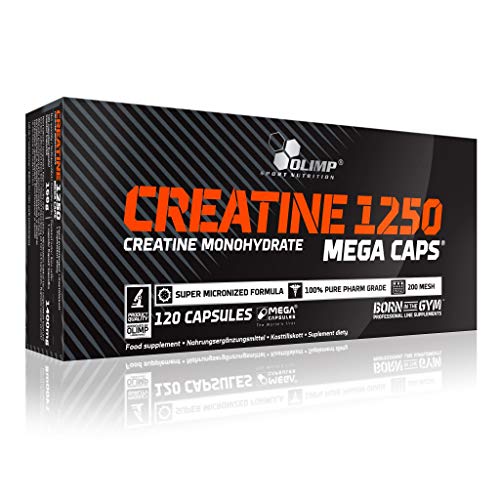 Olimp Creatine 1250 Mega Caps | 120 Kapseln | Kreatin-Monohydrat | Fitnessstudio, Radsport, Laufen | Regeneration