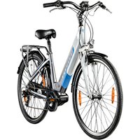 ZÜNDAPP E Bike Damen 700c Pedelec 28 Zoll E Hollandrad Damenrad Z901 Cityrad (grau/weiß, 46 cm)