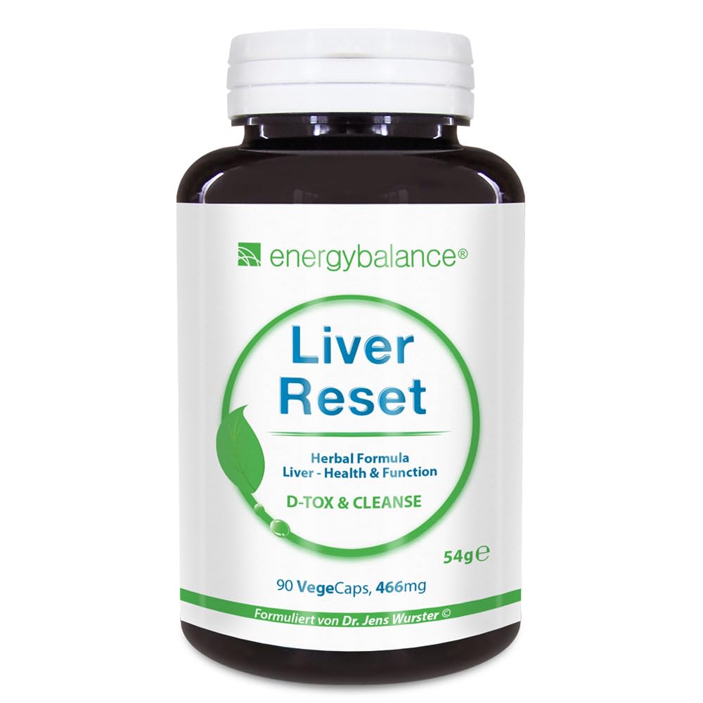 EnergyBalance Liver Reset - Kapseln Leber Komplex - Leber Regeneration - Vegan, ohne Zusätze - 90 VegeCaps à 466 mg