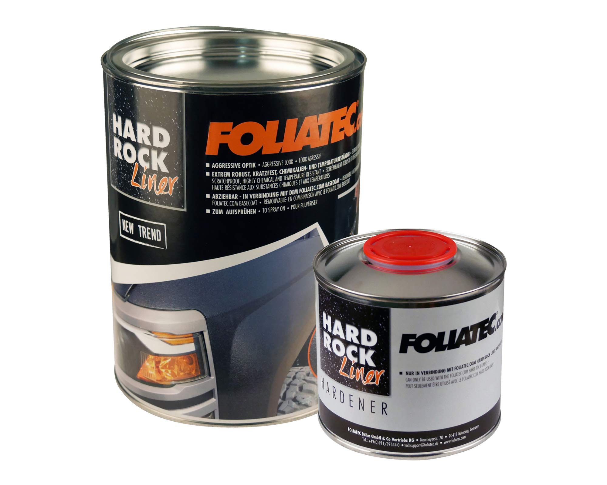 Foliatec Hard Rock Liner permanent Set, schwarz, 500 ml