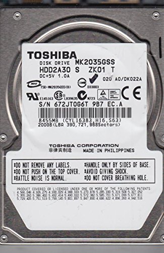 Toshiba MK2035GSS 200 GB SATA/150 4.200 U/min 8 MB 6,3 cm Festplatte