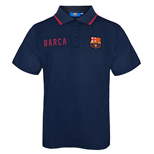FC Barcelona - Jungen Polo-Shirt mit Wappen - Offizielles Merchandise - Geschenk für Fußballfans - Blau - Marineblau - 10-11 Jahre