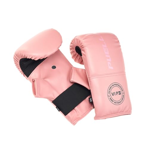 VIP Vital Impact Protection Puella-Boxhandschuhe für Damen, aus PU-Leder, für Kampfsport, Fitness, Pink/Schwarz