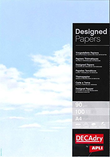 DECAdry Designer Papier für Laser- und Tintenstrahldrucker (80 g/m²) 100 Blatt Sky