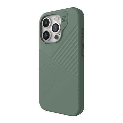 ZAGG Denali Snap iPhone 15 Pro Hülle – Fallschutz (5 m), zweilagige strukturierte Handyhülle, rutschfestes Design, MagSafe-Handyhülle, Moos