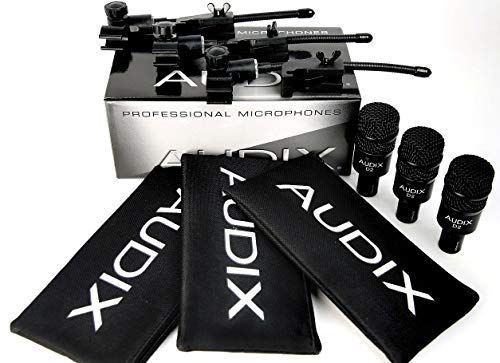 AUDIX D2 Trio 3-teiliges Trommelmikrofon Paket mit DVICE Klemmen