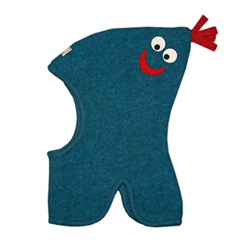 PICKAPOOH Kinder Zipfelmütze/Schlupfmütze Max Bio-Wollfleece, Türkis 54