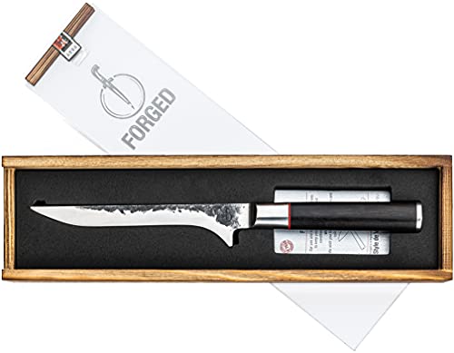 Forged Sebra Ausbeinmesser, 15cm, handgefertigt, in Holzkiste