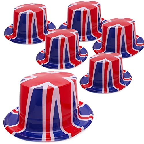 Toyland® Packung mit 6 – Union Jack-Zylinder aus Kunststoff – Einheitsgröße – Seine Majestät König Karl der III. Krönung britische Dekorationen