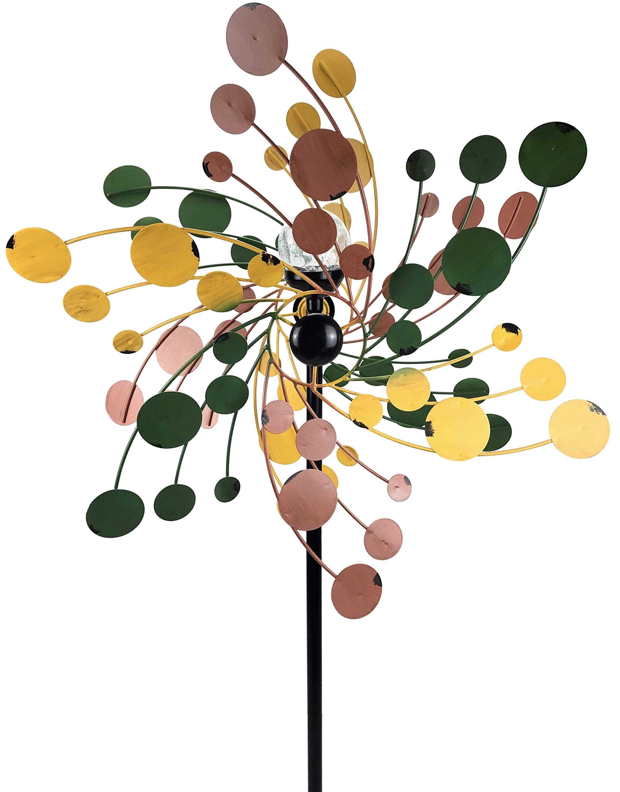 Metall Windrad 'Vintage' - Windspiel Windmühle für den Garten - wetterfest und standfest - mit besten Kugellagern - mit Dreibein und wahlweise Solarlampe - Höhe 185 cm