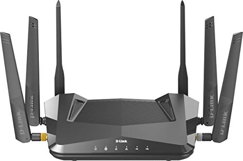 D-Link DIR-X5460 AX5400 EXO WI-Fi 6 Router (2,4 & 5 GHz, 5.400 Mbit/s, 802.11a/b/g/n/ac/ax, OFDMA, MU-MIMO, WPA3, 4 x 10/100/1000 LAN-Anschluss, Tischgerät), schwarz