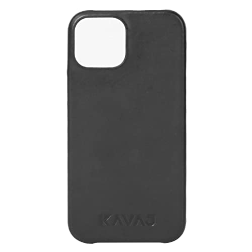 KAVAJ Lederhülle für iPhone 13 Max Boston Schwarz, Smartphone Hülle, echtes Leder, ultradünne leichte Hülle, Smartphone-Schutzhülle