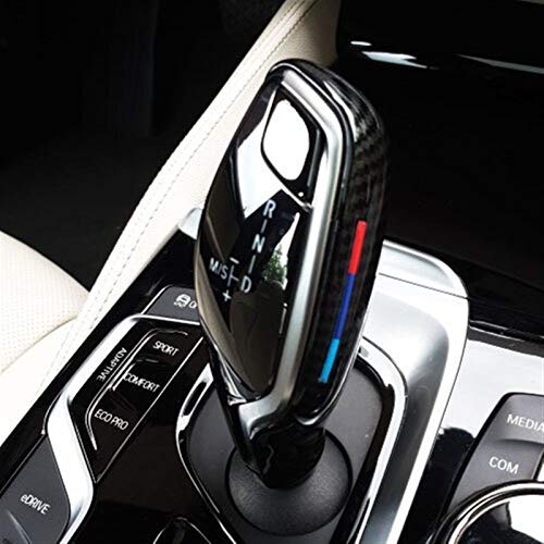 BXSAUISA Auto-Innendekorationsstreifen passend für BMW 5 6 7 Serie G30 G32 G11 G12 X3 G01 X4 G02 Carbon Style Getriebekopf Schaltknauf Abdeckung Schalthebel Handbremse Griff Gehäuse (Farbe Name: Typ A)