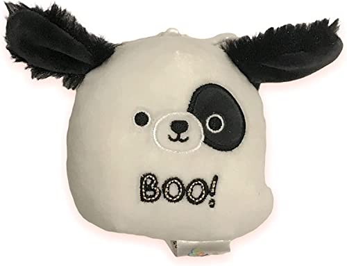 Squishmallow Offizielles Kellytoy Halloween 2022 Squad Squishy Stofftier Tier (Beau The Boo Dog, 8,9 cm Clip)