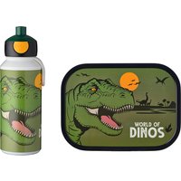 Pausenset Campus Dino Trinkflasche Pop-up 400 ml und Brotdose 750 ml, 2-tlg. grün