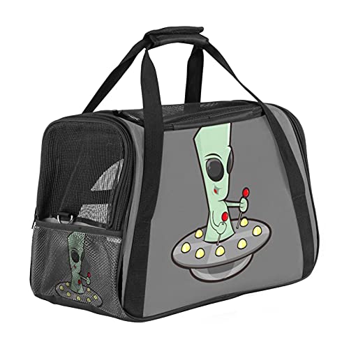 Xingruyun Katze Transporttasche Lustiger Cartoon Alien Hund Transporttasche Faltbare Tragetasche für Haustiere Hundetragetasche Katzentragetasche 43x26x30 cm