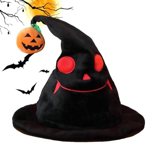 JPSDOWS Halloween-Hut | Halloween Kürbis Elf Hut,Elektrischer Kürbishut für Halloween mit leichter Musik Teufelsmuster Schaukel Halloween Hut für Cosplay Party