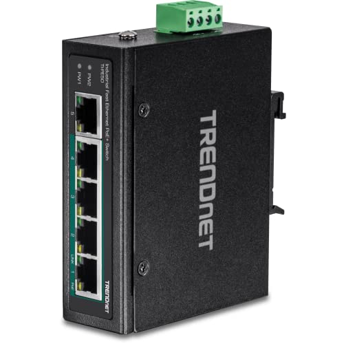 5-Port Industrieller Fast Ethernet PoE+ DIN-Rail Switch