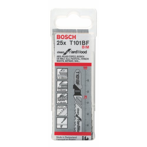 Stichsägeblatt T 101 BF, Clean for Hard Wood, 25er-Pack Bosch Accessories 2608634988 25 St.