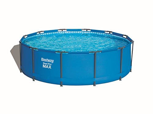 Bestway Steel Pro MAX Frame Pool Set rund, mit Kartuschenfilterpumpe und Leiter, 366x100 cm, blau