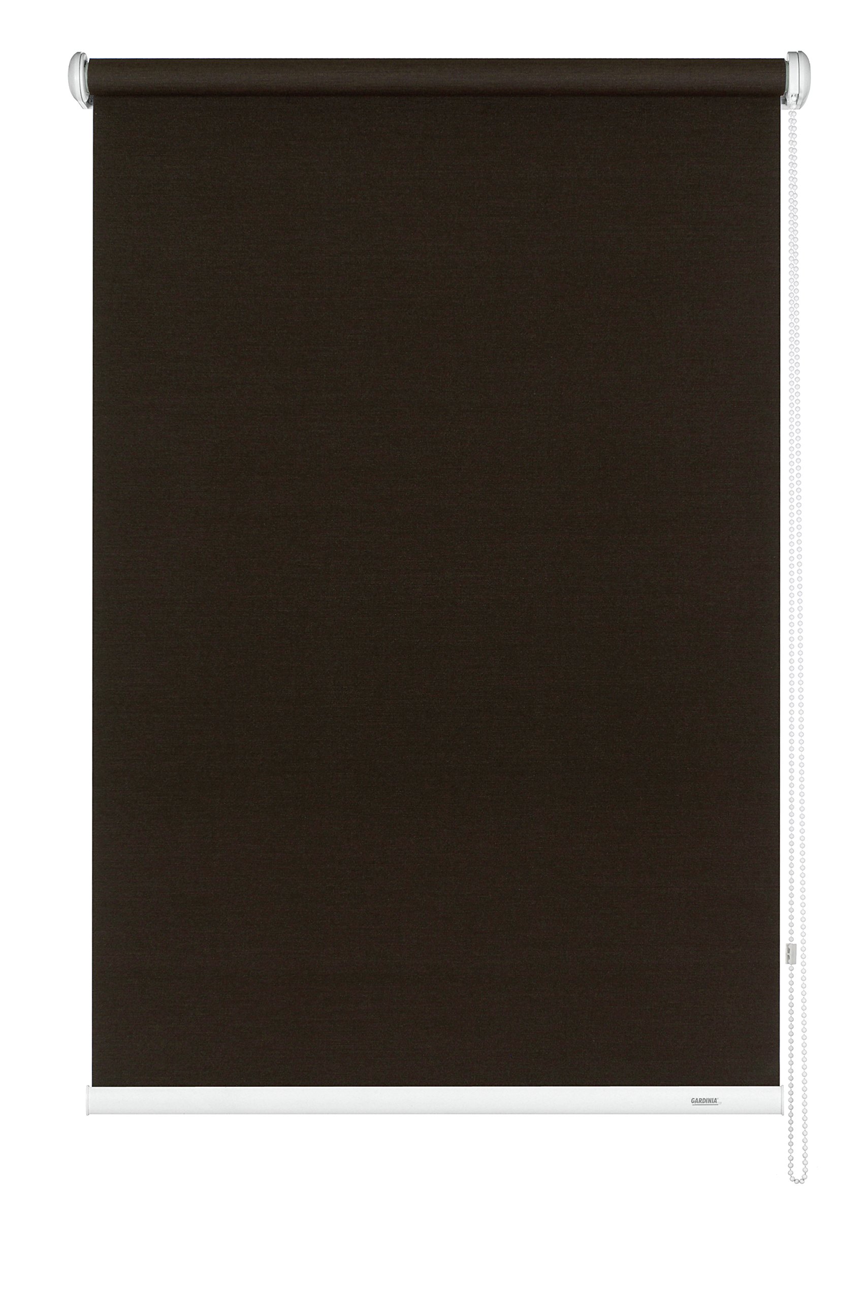 GARDINIA Seitenzug-Rollo, Decken-, Wand- oder Nischenmontage, Lichtdurchlässig, Blickdicht, Alle Montage-Teile inklusive, Dunkelbraun, 52 x 180 cm (BxH)