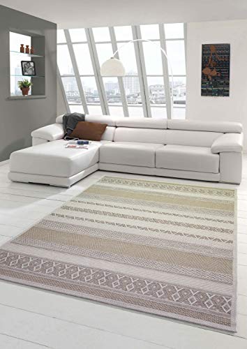 Teppich-Traum In- & Outdoor Teppich Sisal Optik Küche Wohnzimmer Terrasse Balkon - Diamanten - beige braun Größe 120x160 cm