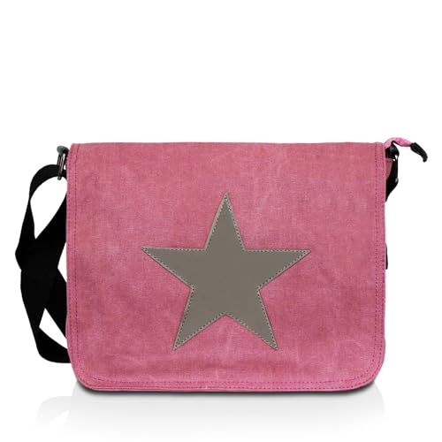 Glamexx24 Tasche Handtaschen Schultertasche Umhängetasche mit Stern Muster Tragetasche Laptoptasche Messenger Bag Herren für Arbeit Freizeit oder Schule