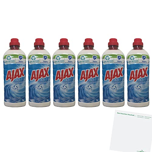 AJAX Allzweckreiniger Frischeduft 6er Pack (6x1L Flasche) + usy Block