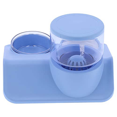 Snufeve6 Automatischer Wasserspender, Haustier Wasserspender Praktisches Trinkfutter 1,8L für Hunde für Katzen(Rooftop Drinking Fountain Blue)