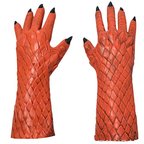 MeiLiu Dämonen Handschuhe, Diablo Handschuhe Scary Evil Halloween Cosplay Kostüm Handschuhe, Latex Hand Cover für Halloween Party Dekoration Requisiten
