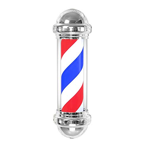 LED Barber Pole, LED Barber Sign Rotating Illuminating Pole Light for Hair Salon (EU Plug)