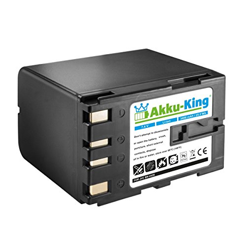 Akku-King Akku kompatibel mit JVC BN-V408, BN-V416, BN-V428, BN-V438 - Li-Ion 3400 mAh - für CU-VH1, DV1800, DVL500